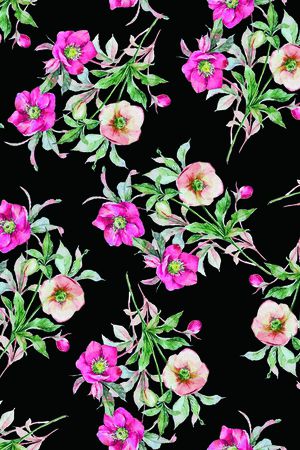 手绘花卉印花华亿平台图片