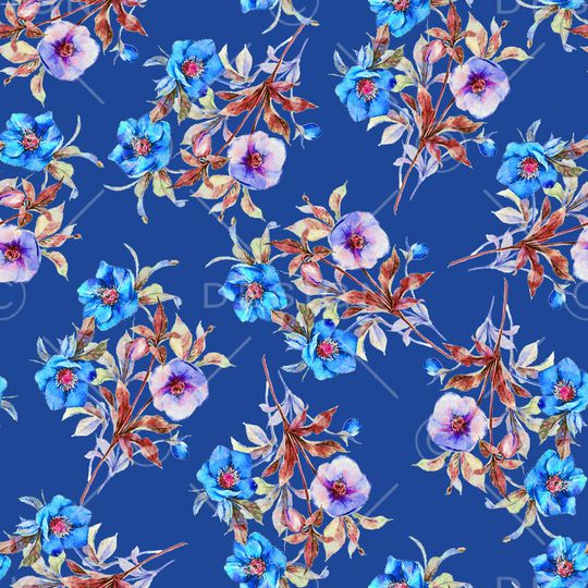 手绘花卉印花华亿平台图片