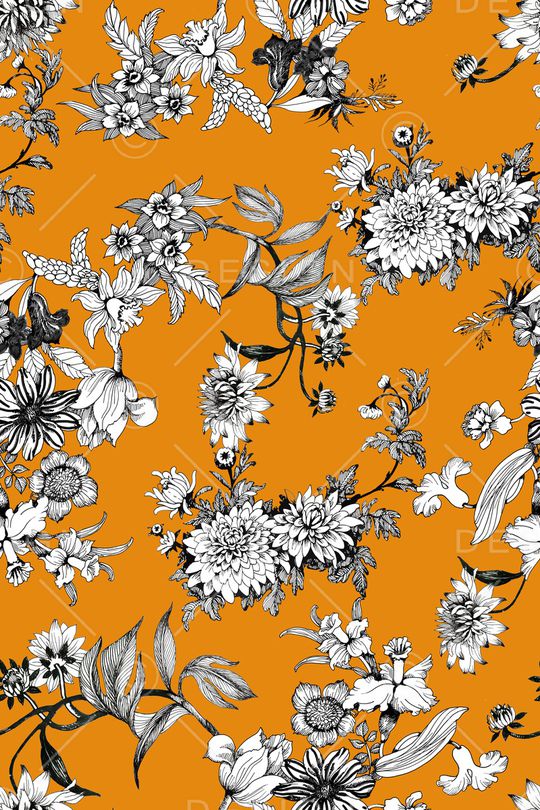 手绘花卉印花华亿平台图片