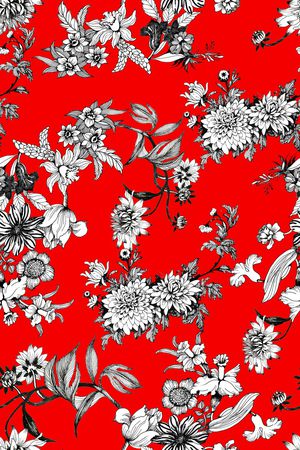 手绘花卉印花华亿平台图片