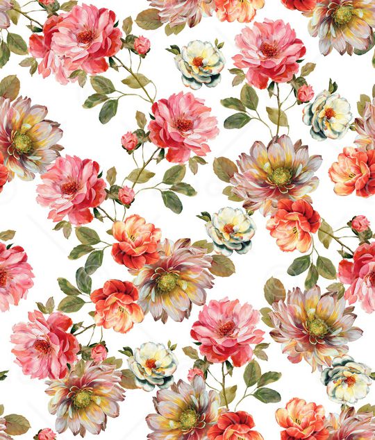 手绘花卉印花华亿平台图片