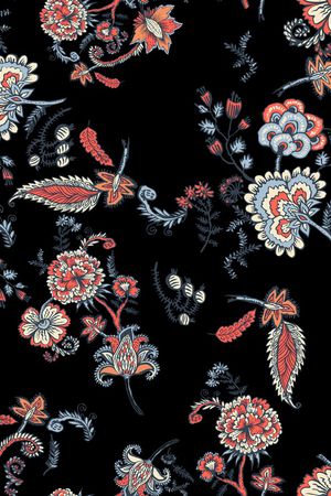 手绘花卉印花华亿平台图片