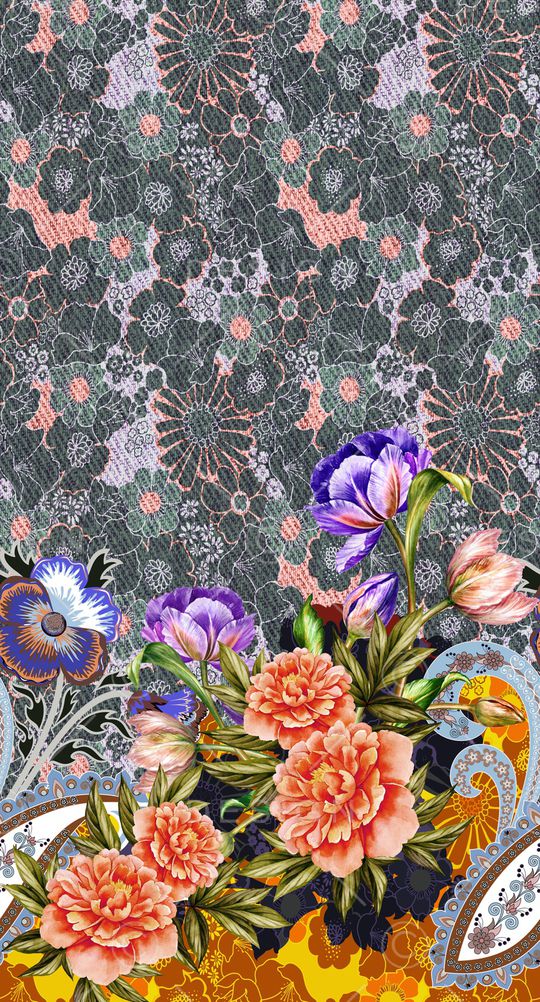 花卉印花华亿平台图片