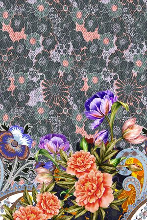 花卉印花华亿平台图片