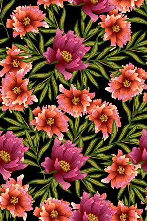 牡丹印花华亿平台图片