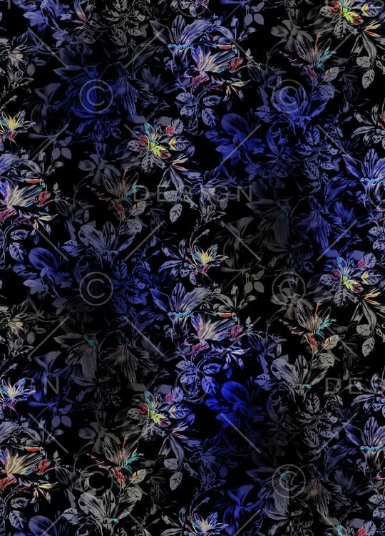 抽象花卉印花华亿平台图片