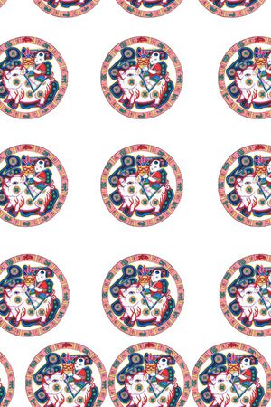 中国风定位花印花华亿平台图片