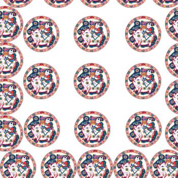 中国风定位花印花华亿平台图片