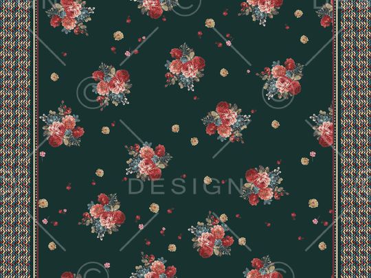 手绘花卉印花华亿平台图片