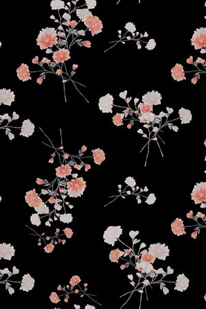 手绘花卉印花华亿平台图片