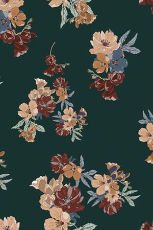 手绘花卉印花华亿平台图片