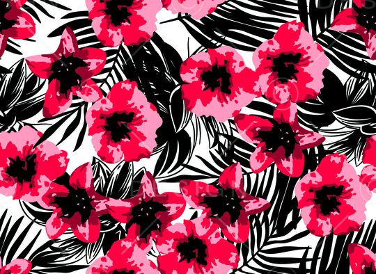 手绘花卉印花华亿平台图片