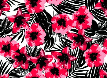 手绘花卉印花华亿平台图片