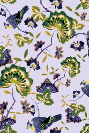 彩底花卉印花华亿平台图片