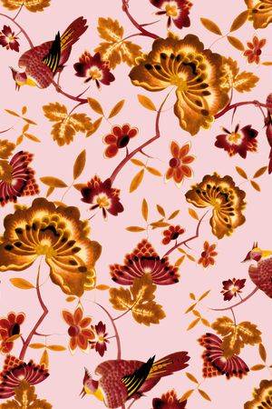 彩底花卉印花华亿平台图片