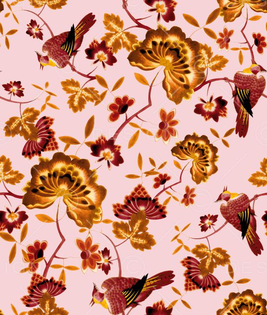 彩底花卉印花华亿平台图片