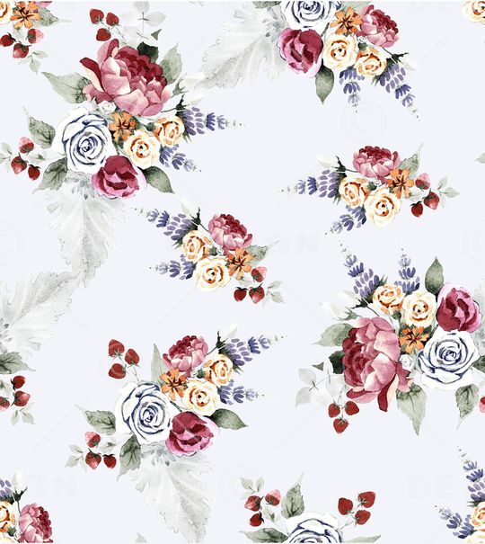 手绘花卉印花华亿平台图片