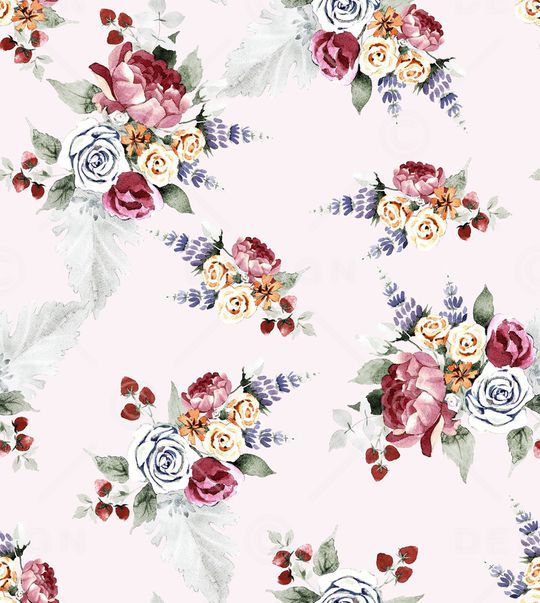 手绘花卉印花华亿平台图片