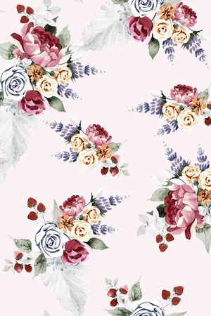 手绘花卉印花华亿平台图片