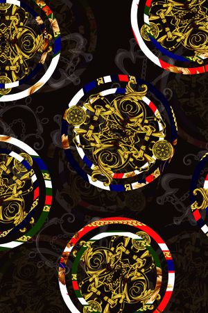 抽象男装印花华亿平台图片