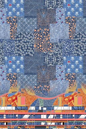 复古印花华亿平台图片