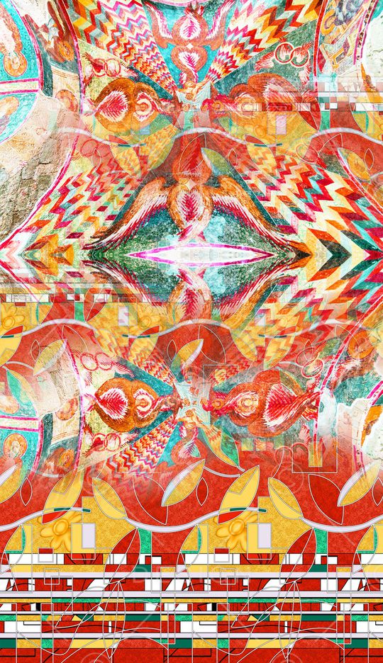 复古印花华亿平台图片