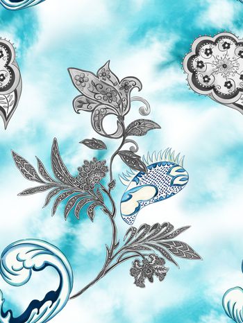 佩斯利印花华亿平台图片