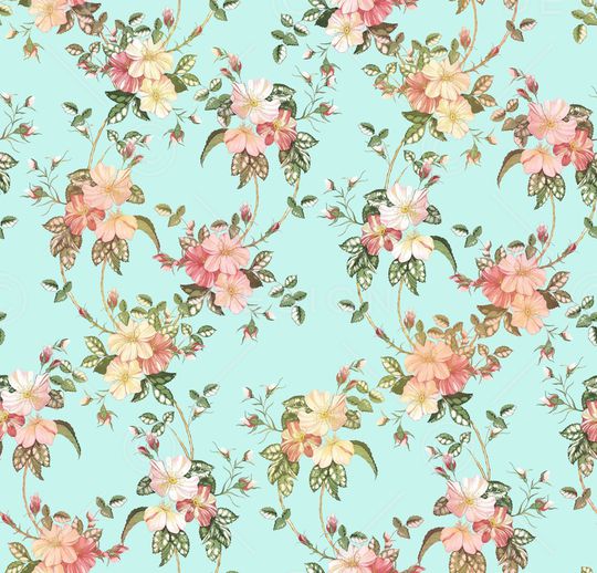 清爽底花卉印花华亿平台图片