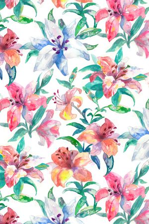 手绘花卉印花华亿平台图片