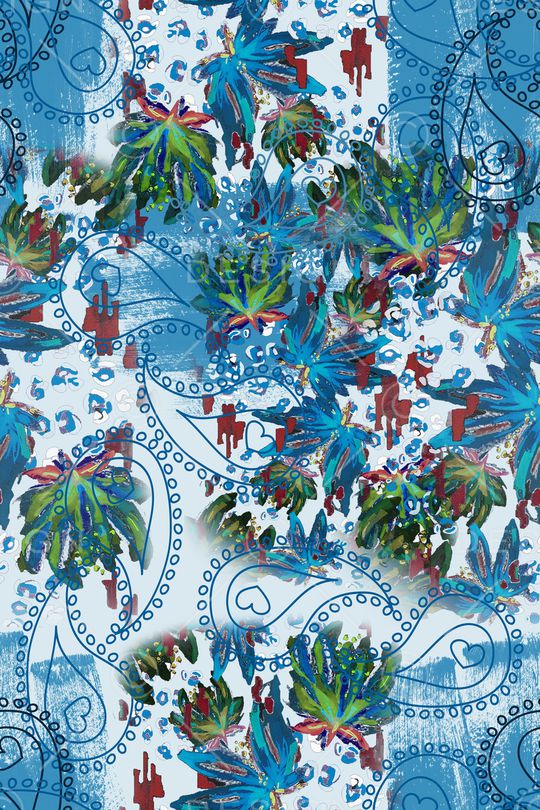 佩斯利图案印花华亿平台图片