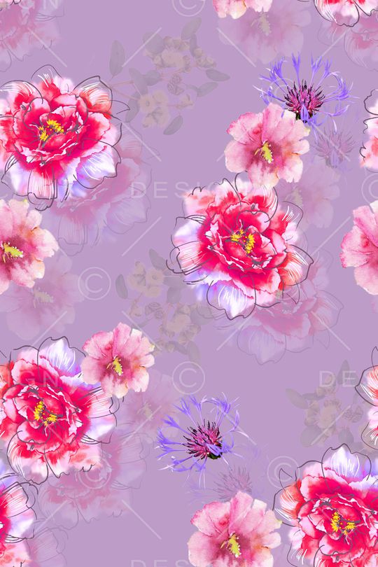 花卉印花华亿平台图片