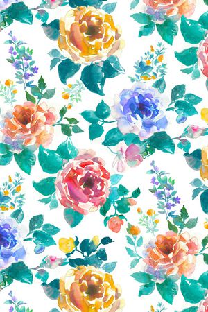 手绘花卉印花华亿平台图片