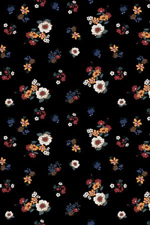 手绘花卉印花华亿平台图片