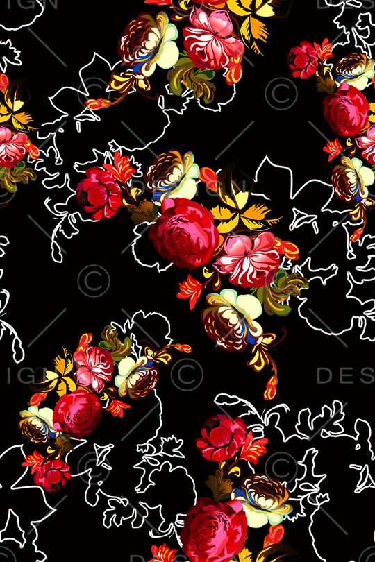 花卉印花华亿平台图片