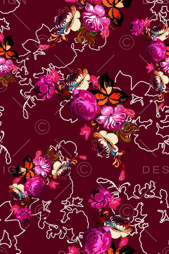 花卉印花华亿平台图片