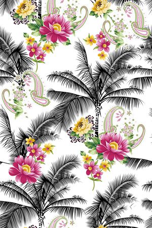 棕榈树印花华亿平台图片