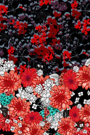 抽象花卉印花华亿平台图片