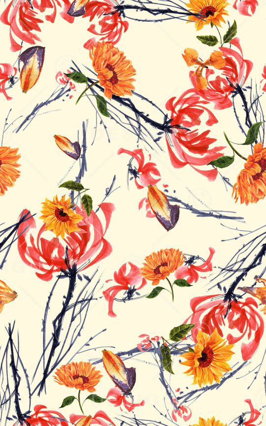 花卉印花华亿平台图片