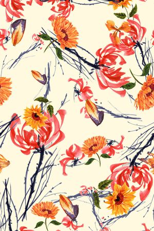 花卉印花华亿平台图片