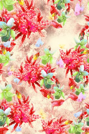 抽象花卉印花华亿平台图片