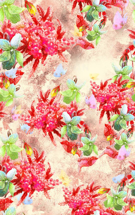 抽象花卉印花华亿平台图片