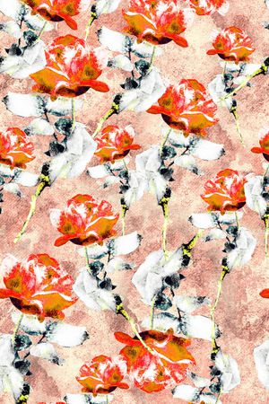 抽象花卉印花华亿平台图片