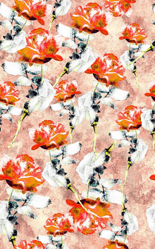 抽象花卉印花华亿平台图片