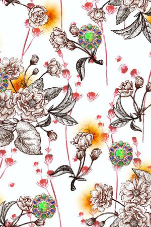 花卉印花华亿平台图片