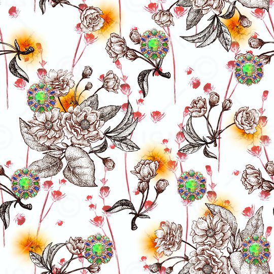 花卉印花华亿平台图片