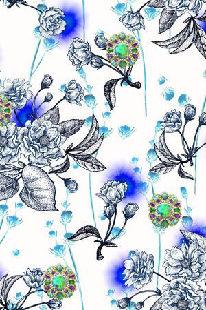 花卉印花华亿平台图片