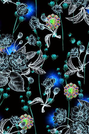 花卉印花华亿平台图片