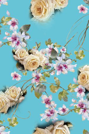 花卉印花华亿平台图片