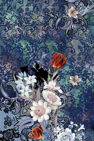 传统花纹印花华亿平台图片