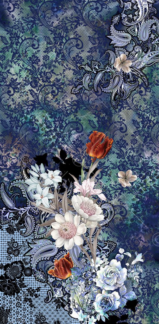 传统花纹印花华亿平台图片